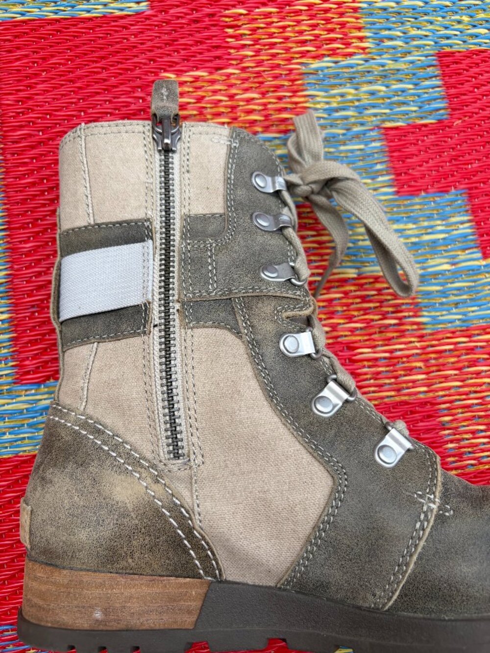 Sorel Major Carly Boots Fossil Verdant Combat Military Lace-Up | Women's Size 7 - Picture 11 of 14